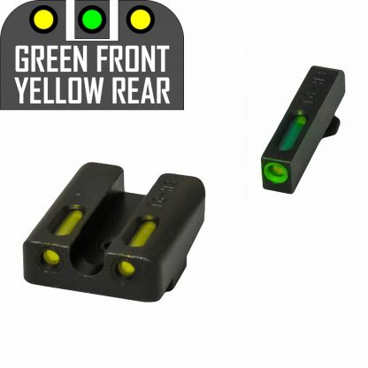 TRUGLO TFO GLOCK 17-39 TRITIUM Fiber-optic Sight Yellow rear