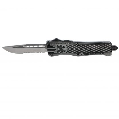 COBRA TEC KNIVES LLC SSWCTK1SDS CTK-1 Small 2.75" 440C Stainless Steel Black Drop Point Serrated Stonewashed Zinc-Aluminum Alloy