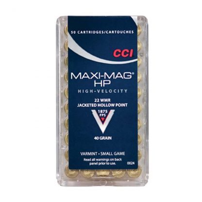 CCI Maxi-Mag .22 WMR Ammunition 50 Rounds JHP 40 Grains 1,875 Feet Per Second