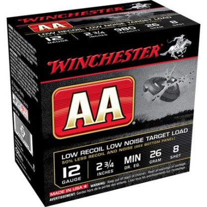 Winchester AA Low Recoil Target Ammunition 12 Gauge 2-3/4" 7/8 oz #8 Shot Box of 25