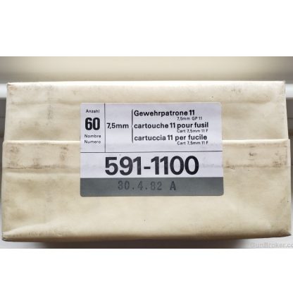 Swiss 7.5x55mm 7.5x55 K31 K11 GP11 591 1100 60rd 7.5mm 7 5 mm Schmidt Rubin