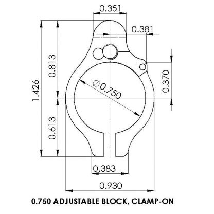 Superlative Arms .750" Adjustable Gas Block, Bleed Off - Clamp On - Melonite Finish - Image 2