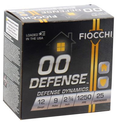 Fiocchi Defense Dynamics 12 Gauge Ammo 2-3/4" 9 Pellets 00 Buckshot