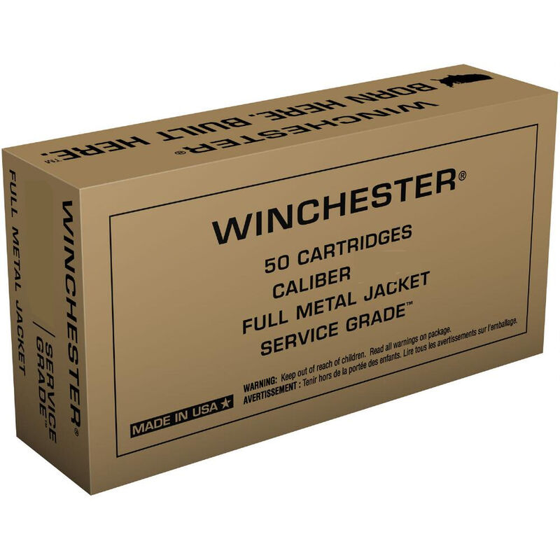 Winchester Service Grade .380 ACP Ammunition 50 Rounds 95 Grain Full ...