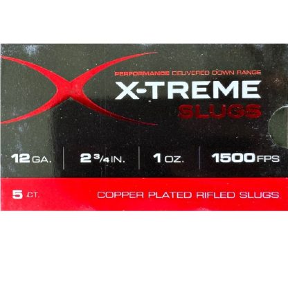 X-Treme Slug - 12 gauge 2-3/4” copper rifled copper plated rifle slugs