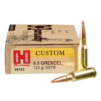 Hornady Custom 6.5 Grendel Ammunition 20 Rounds SST 123 Grain. CASE OF 10 BOXES (400 rounds)