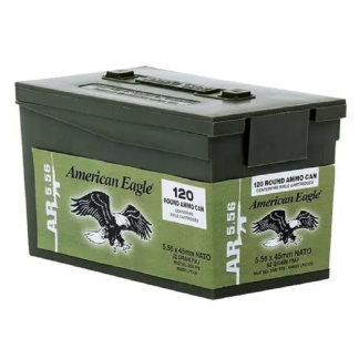American Eagle XM855 62 grain fmj 120 round ammo can