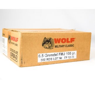 Wolf Military Classic 6.5 Grendel Ammunition 500 Rounds FMJ 100 Grain Steel Cased MADE IN RUSSIA